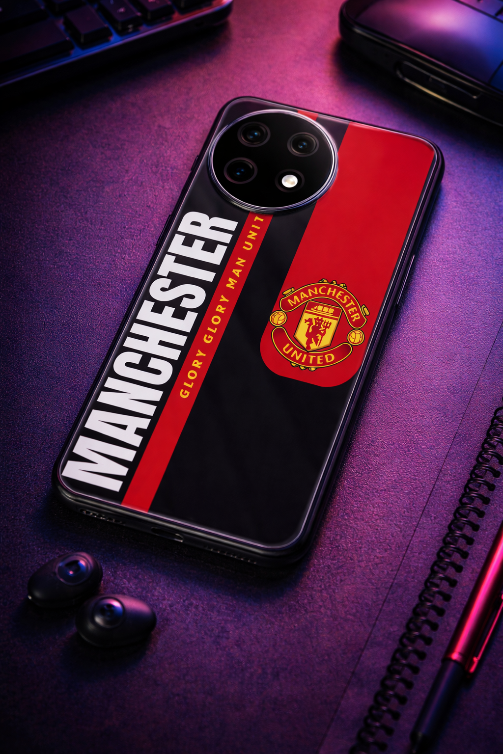 Glory Glory United Premium Glass Back Cover For One Plus 13, 12, 11, 10, Nord Series The Case & Co