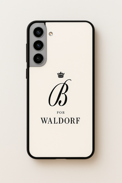 Gossip Girl Crowned Initials Premium Glass Back Cover For Galaxy S, A, M & F Series The Case & Co