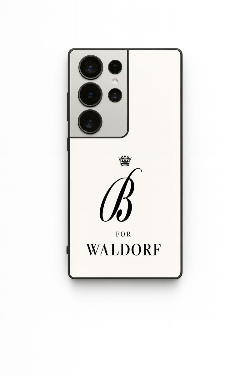 Gossip Girl Crowned Initials Premium Glass Back Cover For Galaxy S, A, M & F Series The Case & Co