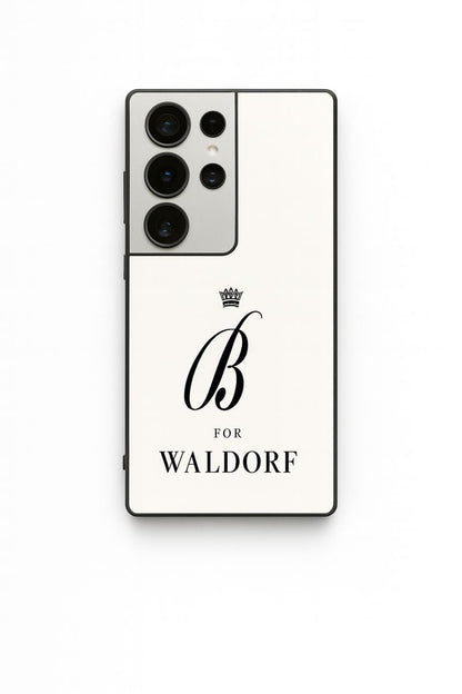 Gossip Girl Crowned Initials Premium Glass Back Cover For Galaxy S, A, M & F Series The Case & Co