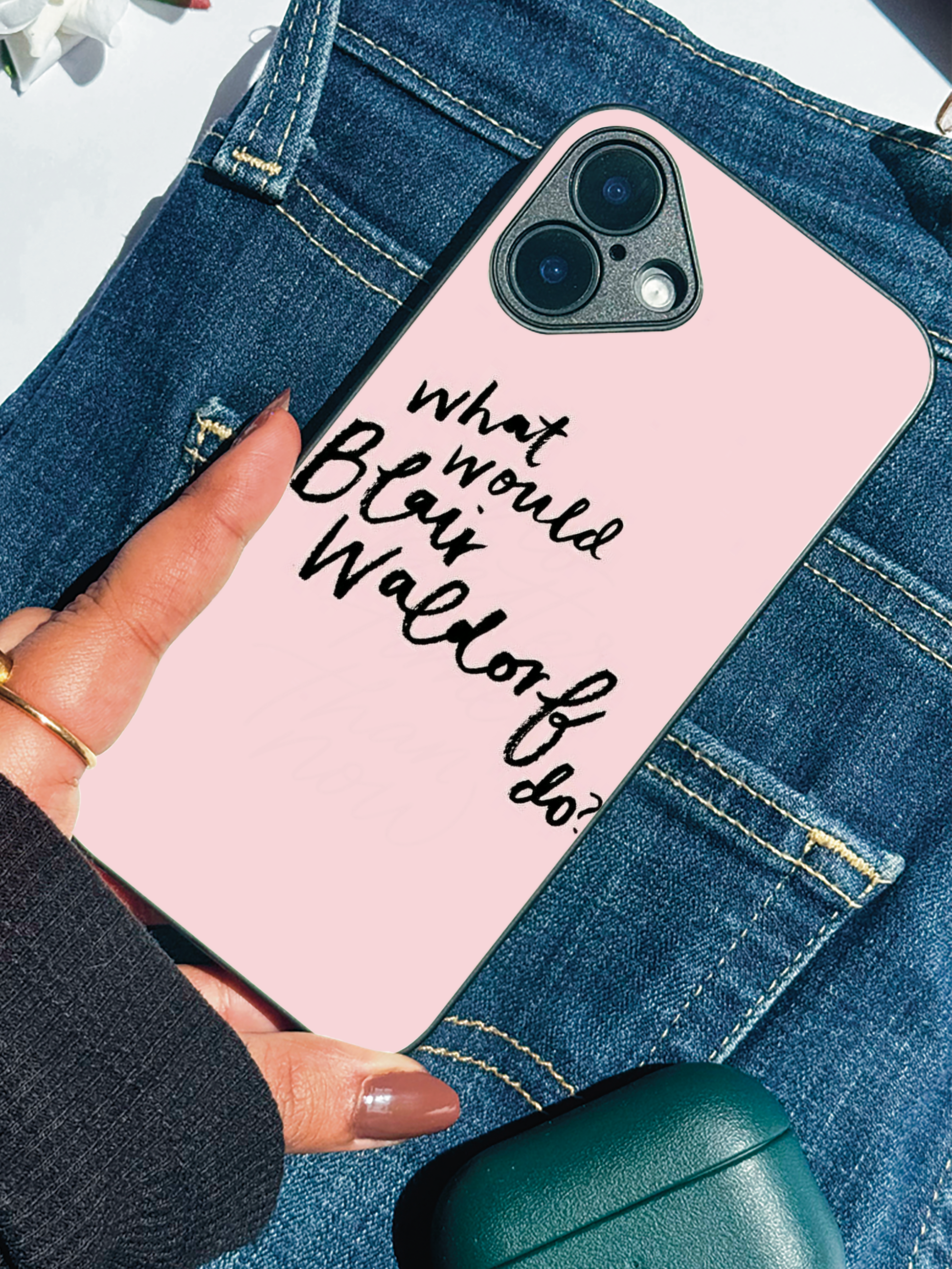 GOSSIP GIRL Queen B Premium Glass Back Cover For iPhone 11,12,13,14,15,16,17 Models The Case & Co