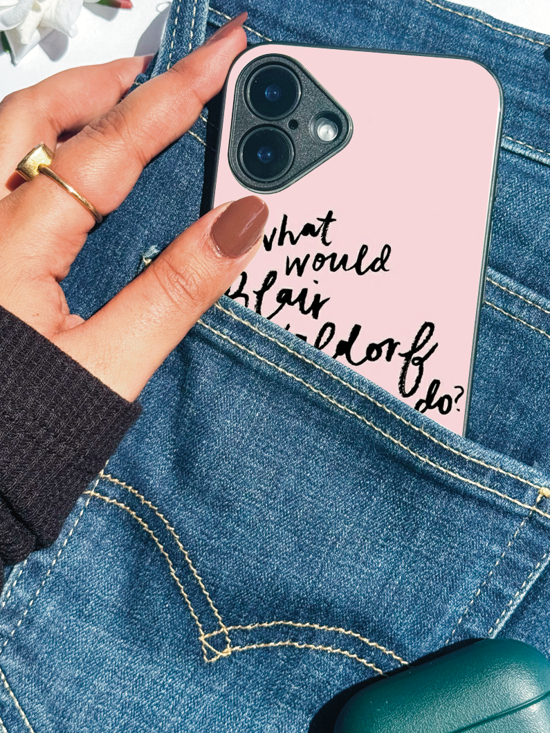 GOSSIP GIRL Queen B Premium Glass Back Cover For iPhone 11,12,13,14,15,16,17 Models The Case & Co