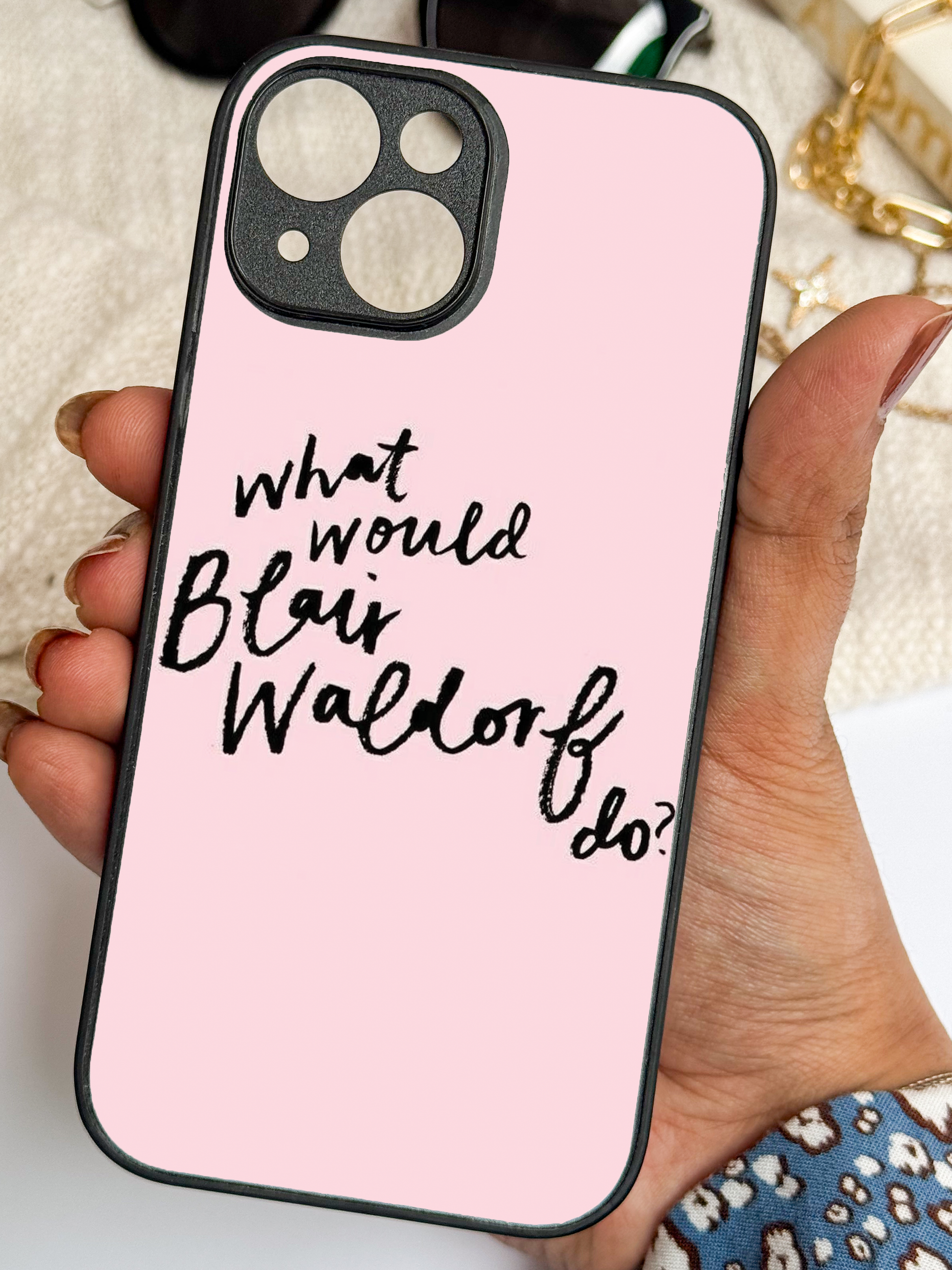 GOSSIP GIRL Queen B Premium Glass Back Cover For iPhone 11,12,13,14,15,16,17 Models The Case & Co