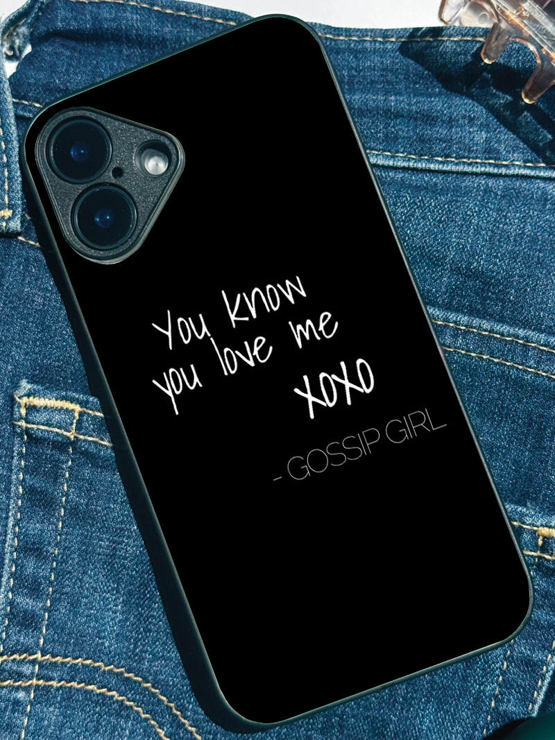 GOSSIP GIRL Scandal Script Premium Glass Back Cover For iPhone 11,12,13,14,15,16,17 Models The Case & Co