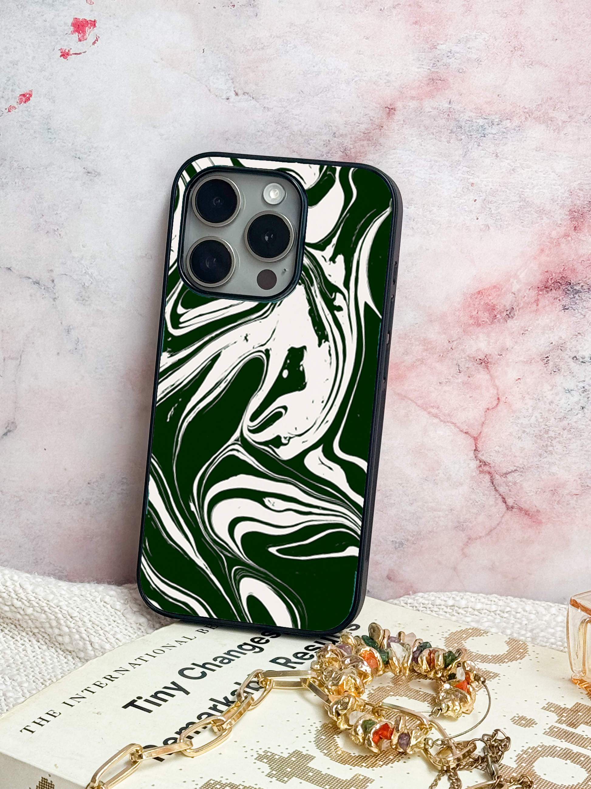 Grassy Marble   Premium Glass Back Cover For iPhone 11,12,13,14,15,16,17 Models The Case & Co