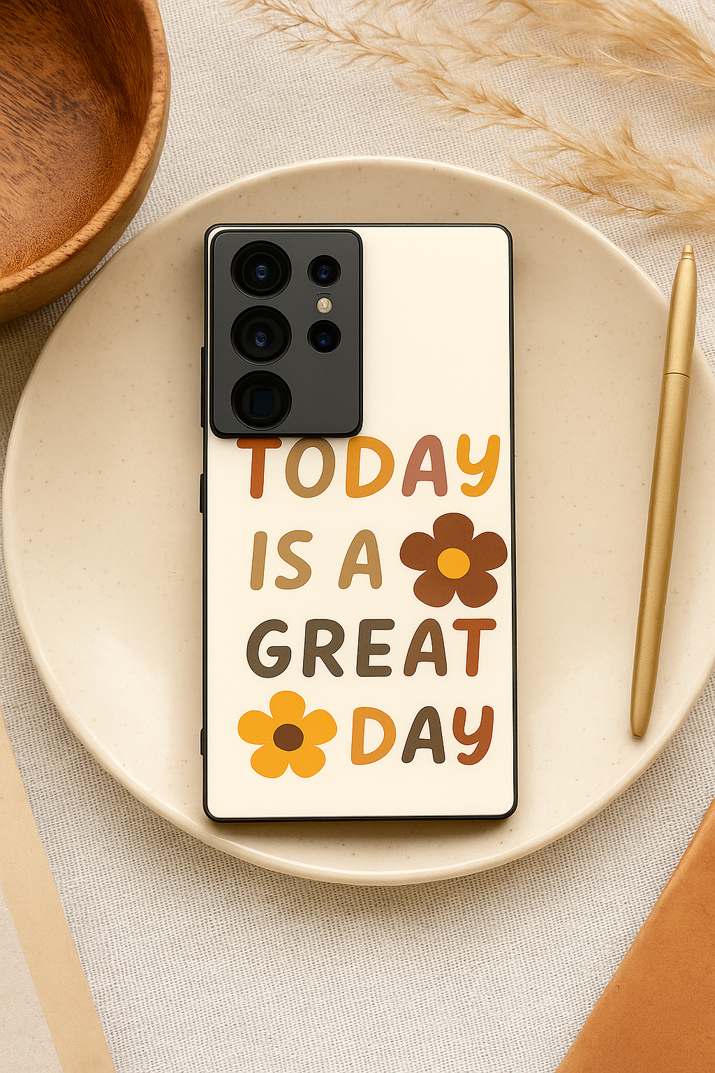 Great Day Premium Glass Back Cover For Galaxy S, A, M & F Series The Case & Co