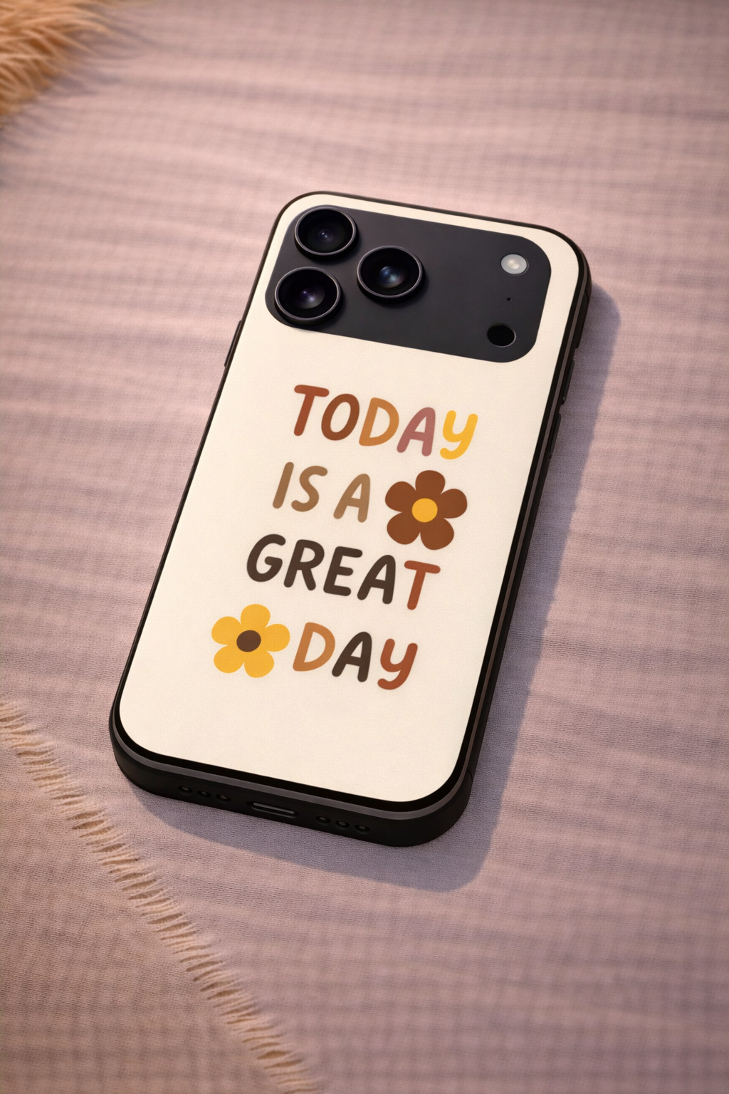 Great Day Premium Glass Back Cover For iPhone 11,12,13,14,15,16,17 Models The Case & Co