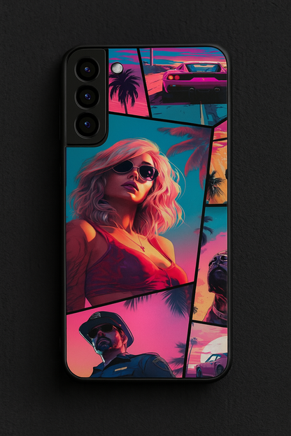 GTA Loading Premium Glass Back Cover For Galaxy S, A, M & F Series The Case & Co