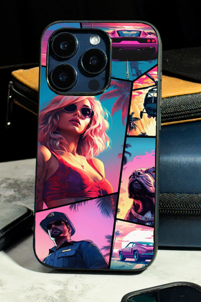 GTA Loading  Premium Glass Back Cover For iPhone 11,12,13,14,15,16,17 Models The Case & Co