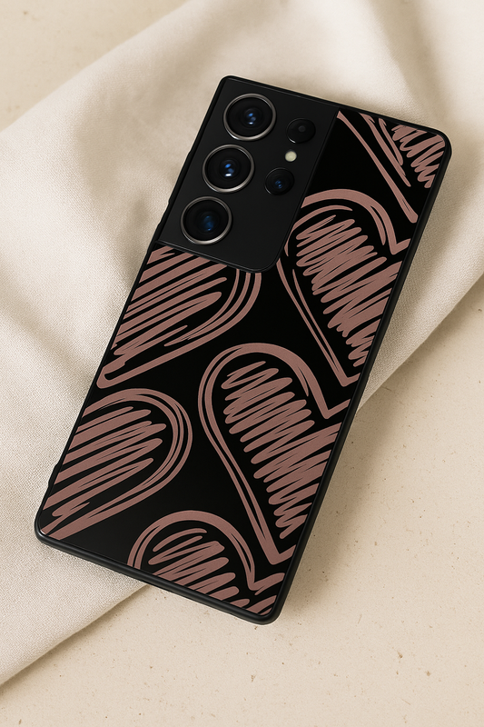 Heartlines Premium Glass Back Cover For Galaxy S, A, M & F Series The Case & Co