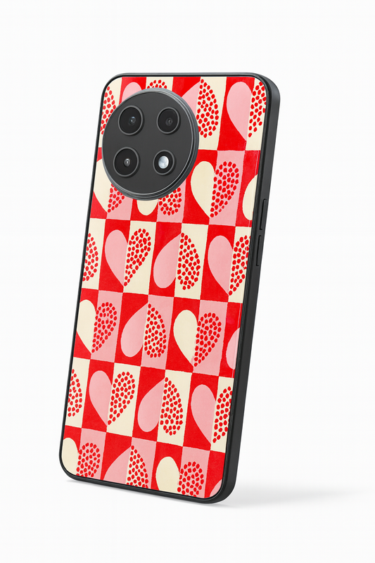 Hearts Pattern Premium Glass Back Cover For One Plus 13, 12, 11, 10, Nord Series The Case & Co