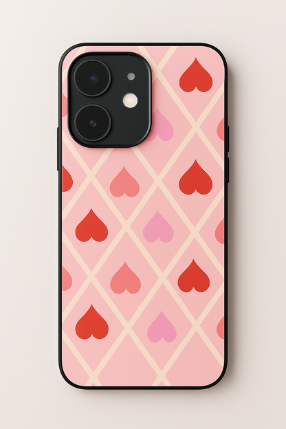 Hearts Play Premium Glass Back Cover For iPhone 11,12,13,14,15,16,17 Models The Case & Co
