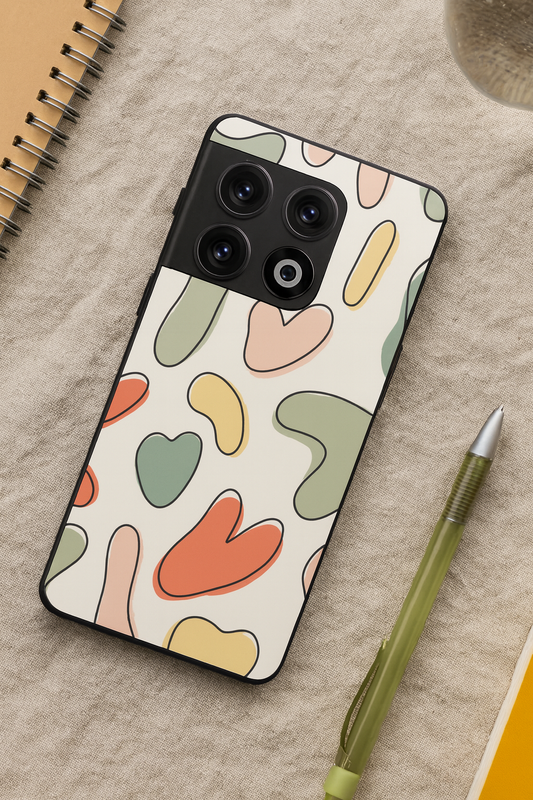 Heartsy Abstract Aesthetics Premium Glass Back Cover For One Plus 13, 12, 11, 10, Nord Series The Case & Co