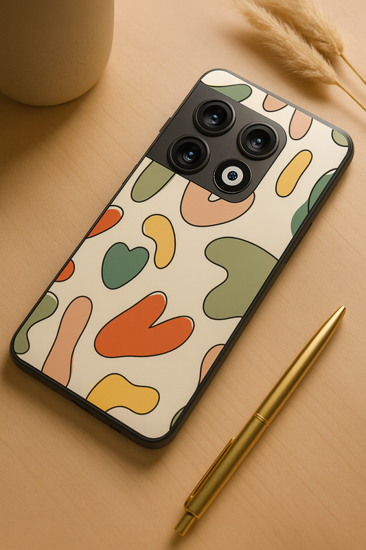 Heartsy Abstract Aesthetics Premium Glass Back Cover For One Plus 13, 12, 11, 10, Nord Series The Case & Co