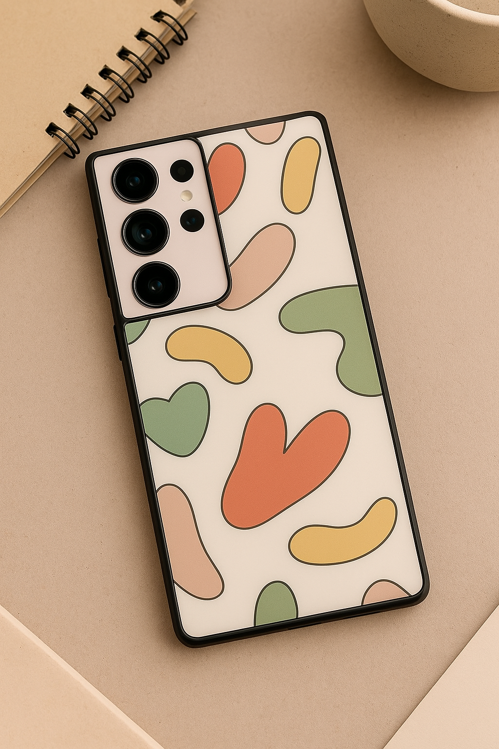 Heartsy Abstract Premium Glass Back Cover For Galaxy S, A, M & F Series The Case & Co