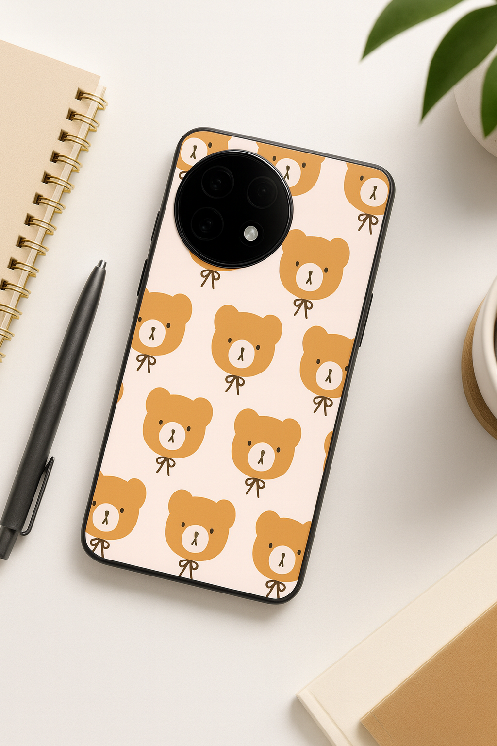 Hello Teddy Glass Back Cover For One Plus 13, 12, 11, 10, Nord Series The Case & Co