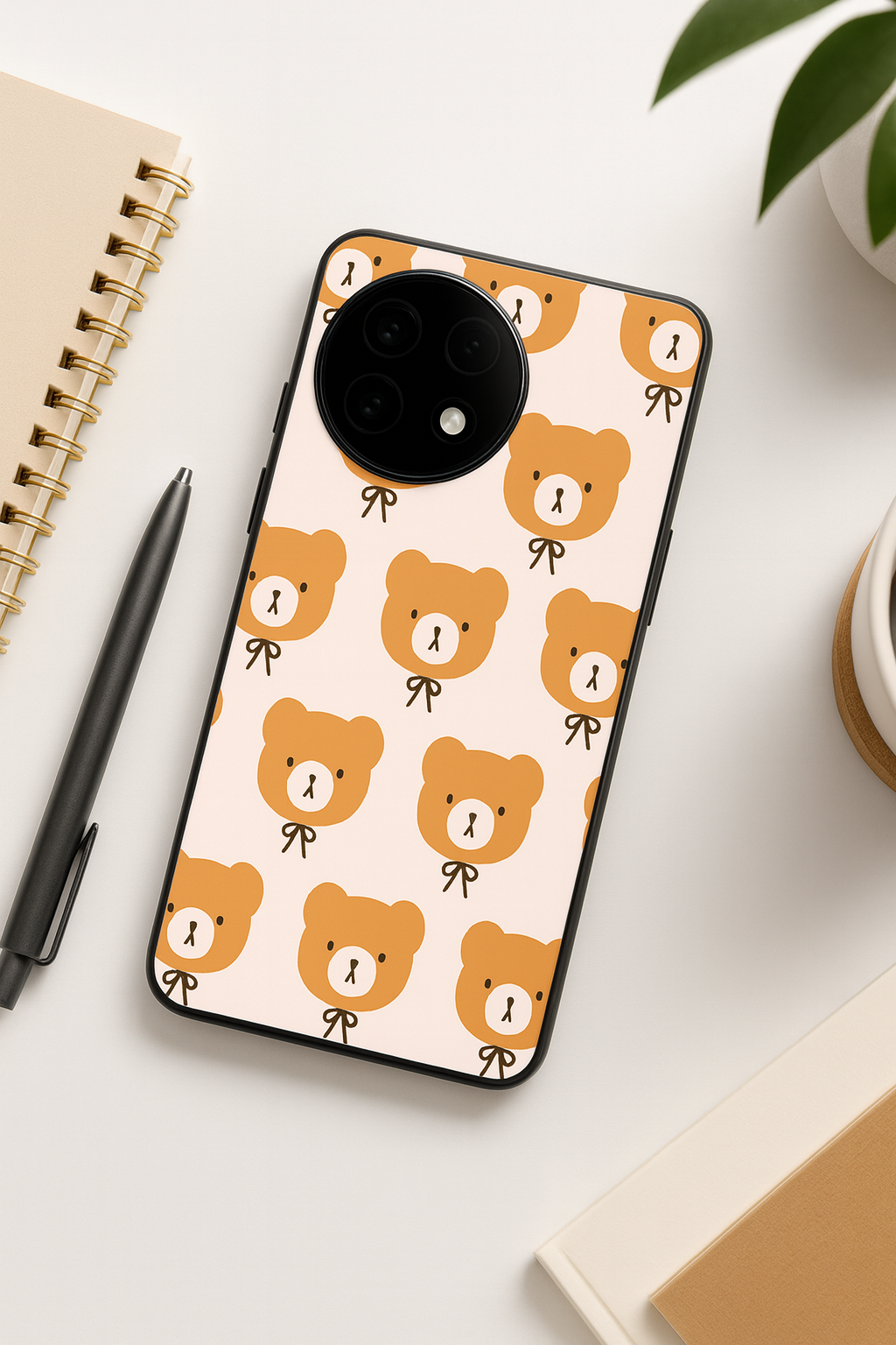 Hello Teddy Glass Back Cover For One Plus 13, 12, 11, 10, Nord Series The Case & Co