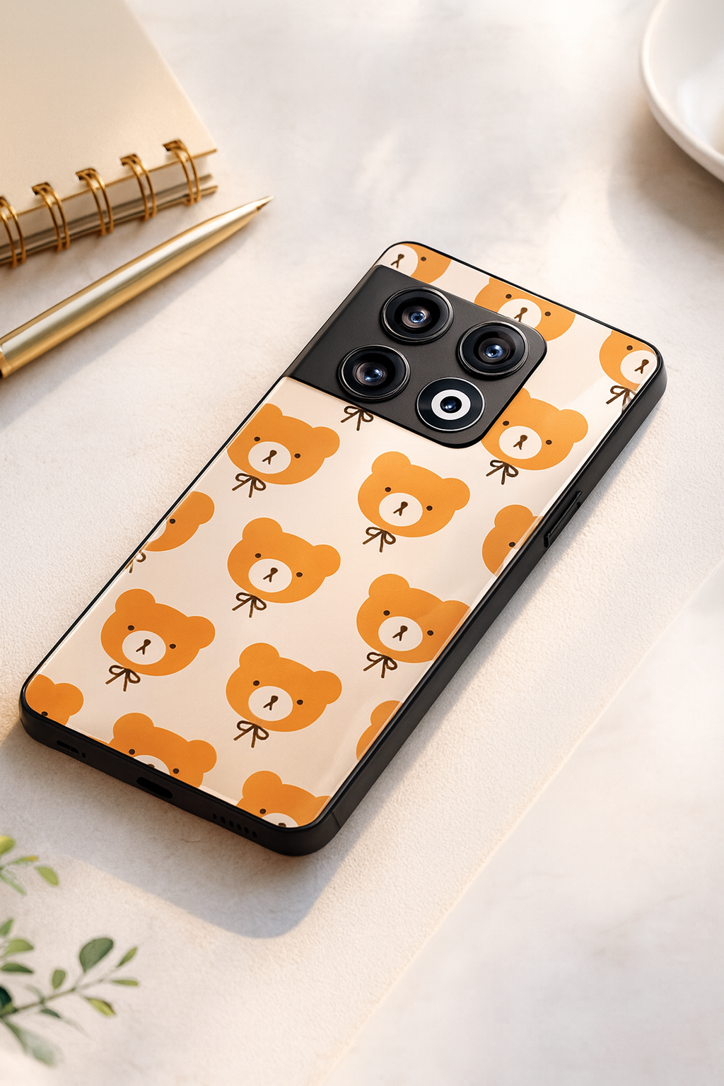 Hello Teddy Glass Back Cover For One Plus 13, 12, 11, 10, Nord Series The Case & Co