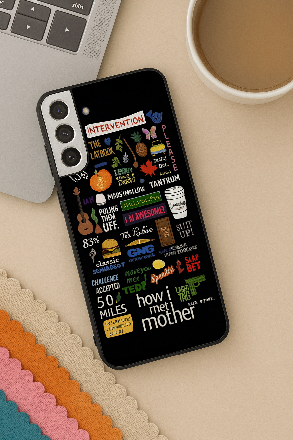 HIMYM The Playbook Edition Premium Glass Back Cover For Galaxy S, A, M & F Series The Case & Co