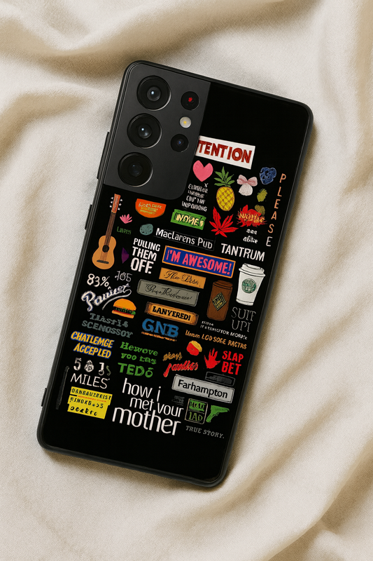HIMYM The Playbook Edition Premium Glass Back Cover For Galaxy S, A, M & F Series The Case & Co