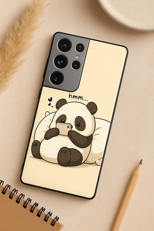 Hmm Panda Premium Glass Back Cover For Galaxy S, A, M & F Series The Case & Co