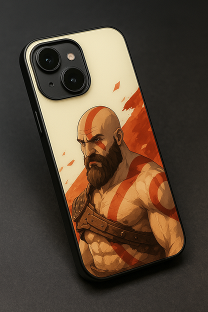 I am Kratos Premium Glass Back Cover For iPhone 11,12,13,14,15,16,17 Models The Case & Co