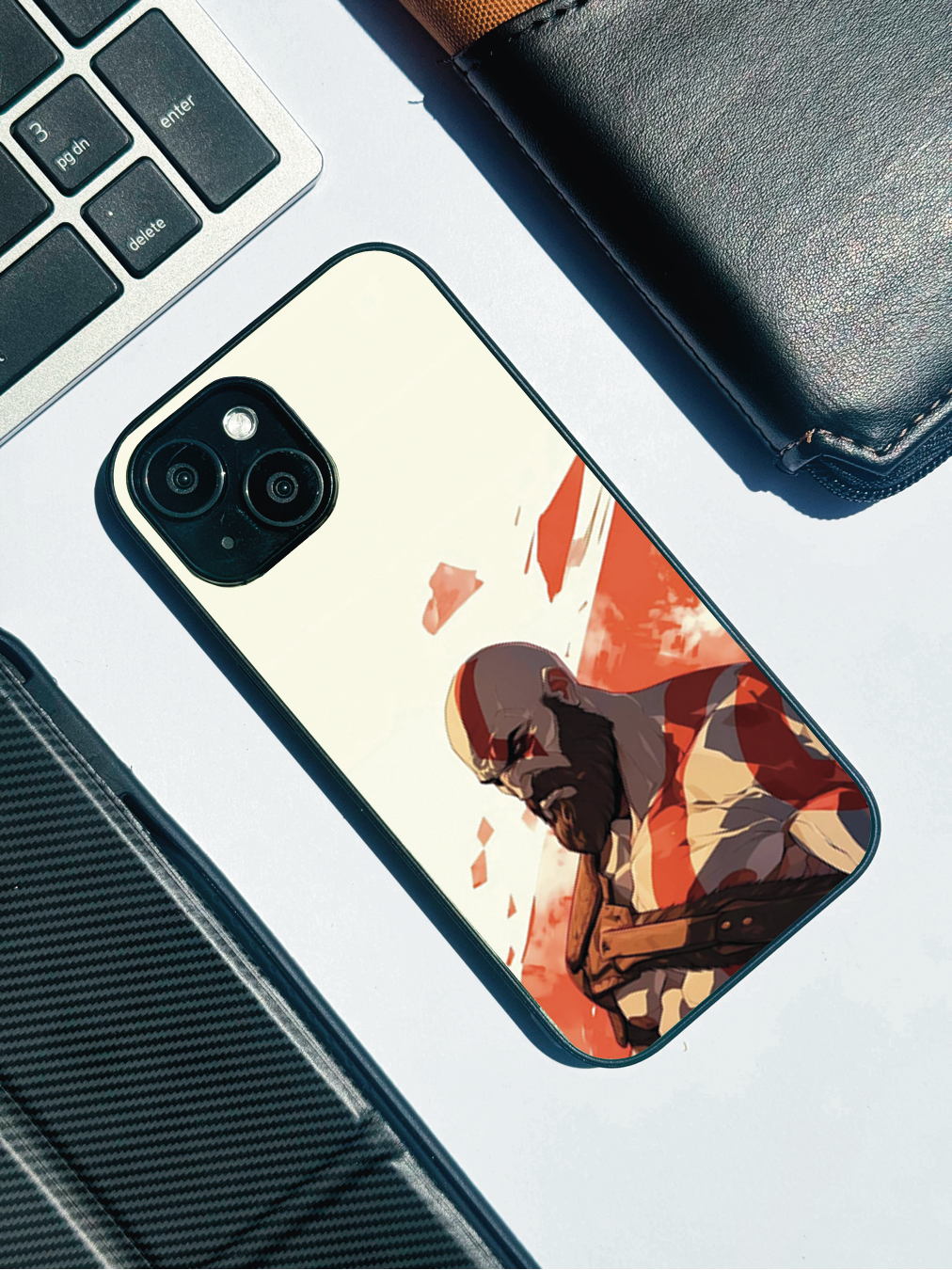 I am Kratos Premium Glass Back Cover For iPhone 11,12,13,14,15,16,17 Models The Case & Co
