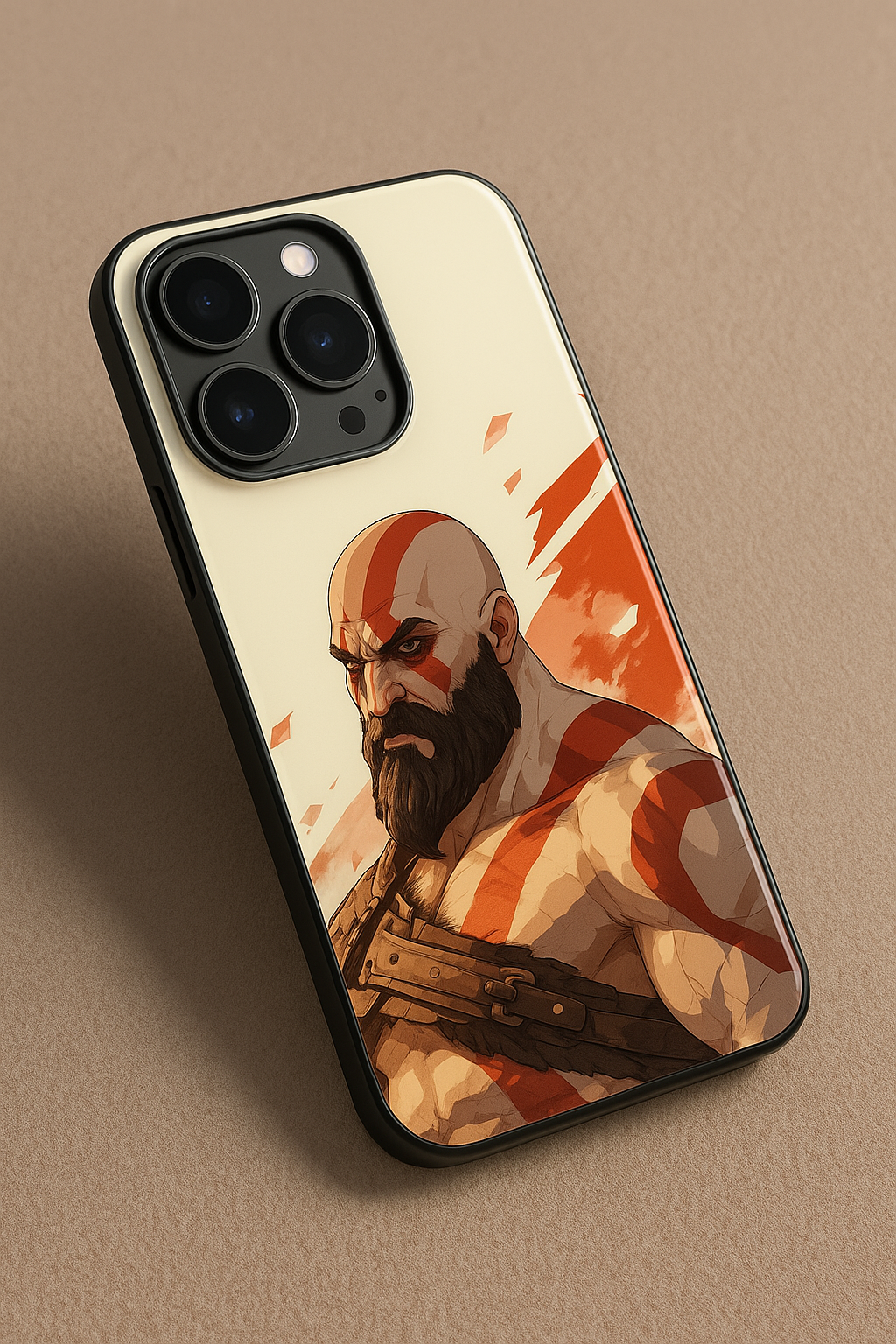 I am Kratos Premium Glass Back Cover For iPhone 11,12,13,14,15,16,17 Models The Case & Co