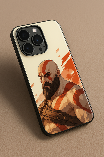 I am Kratos Premium Glass Back Cover For iPhone 11,12,13,14,15,16,17 Models The Case & Co