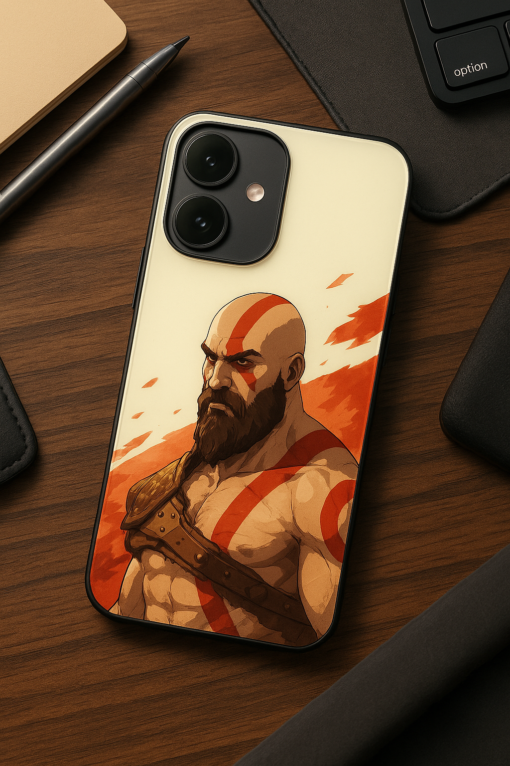 I am Kratos Premium Glass Back Cover For iPhone 11,12,13,14,15,16,17 Models The Case & Co
