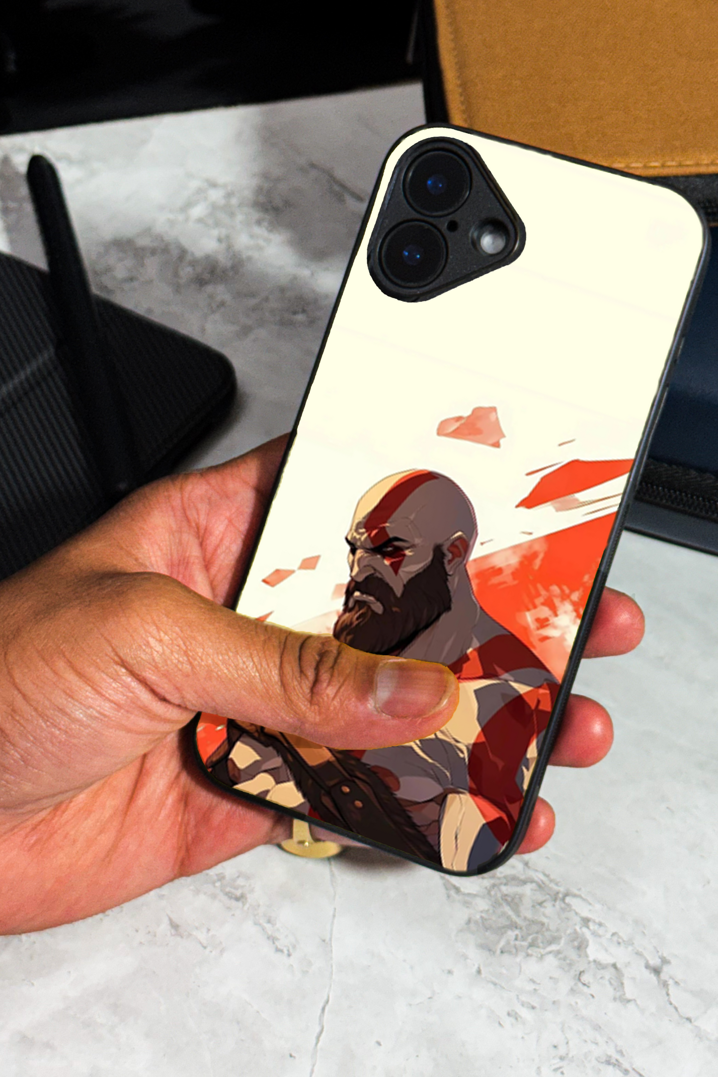 I am Kratos Premium Glass Back Cover For iPhone 11,12,13,14,15,16,17 Models The Case & Co