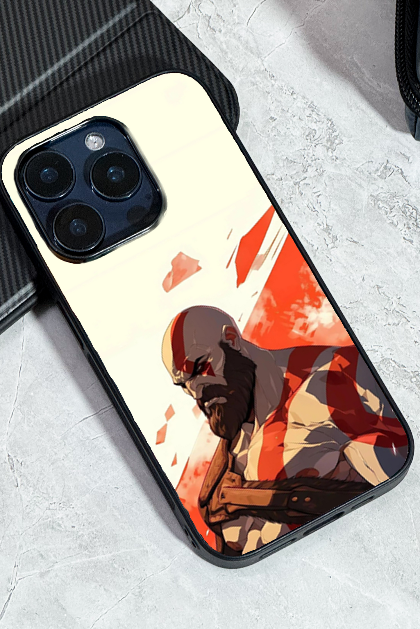 I am Kratos Premium Glass Back Cover For iPhone 11,12,13,14,15,16,17 Models The Case & Co