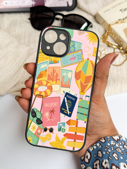 I Love Travelling  Premium Glass Back Cover For iPhone 11,12,13,14,15,16,17 Models The Case & Co