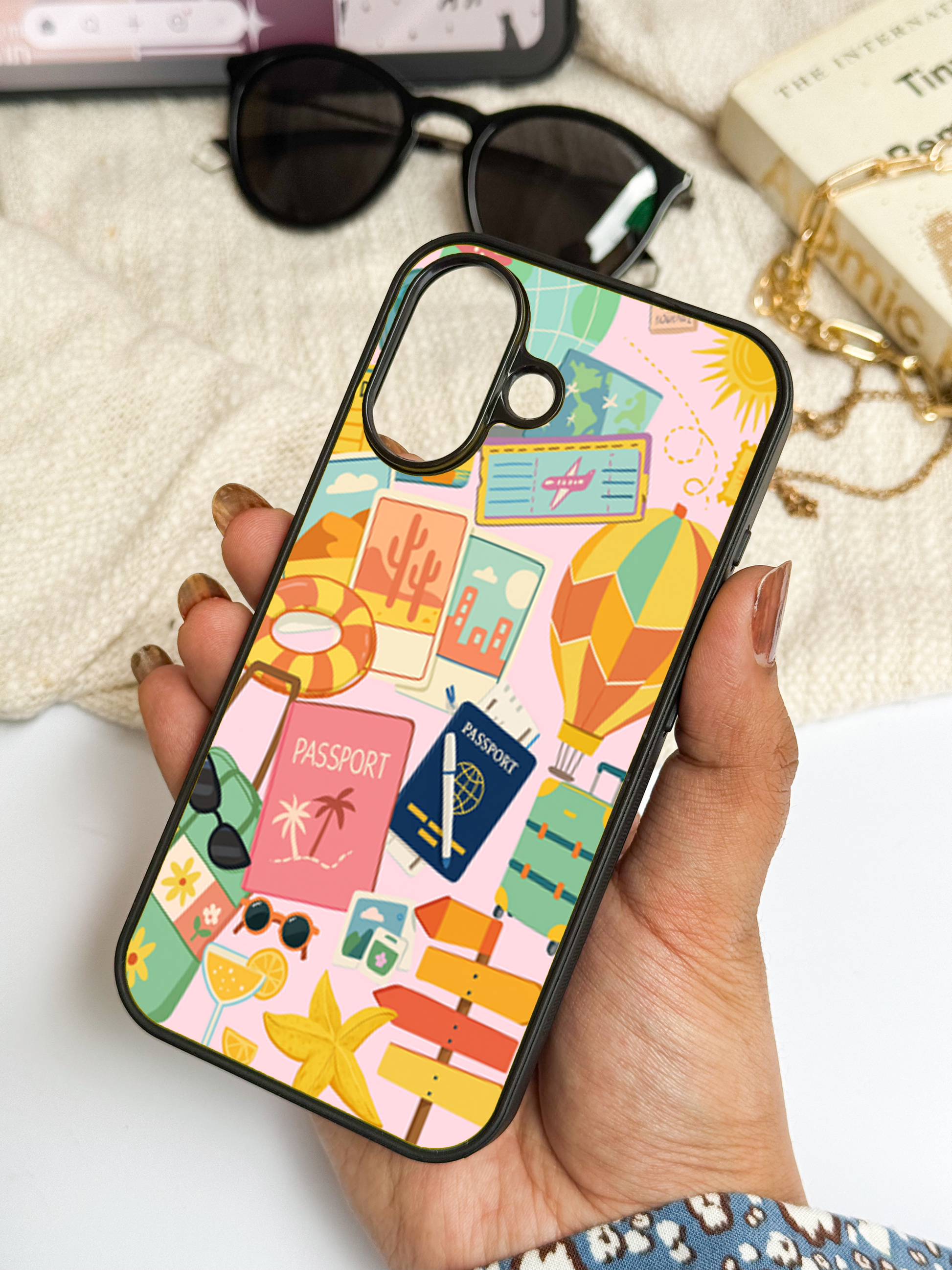 I Love Travelling  Premium Glass Back Cover For iPhone 11,12,13,14,15,16,17 Models The Case & Co