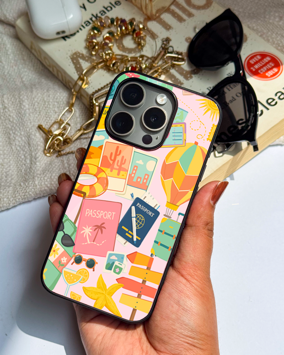 I Love Travelling  Premium Glass Back Cover For iPhone 11,12,13,14,15,16,17 Models The Case & Co