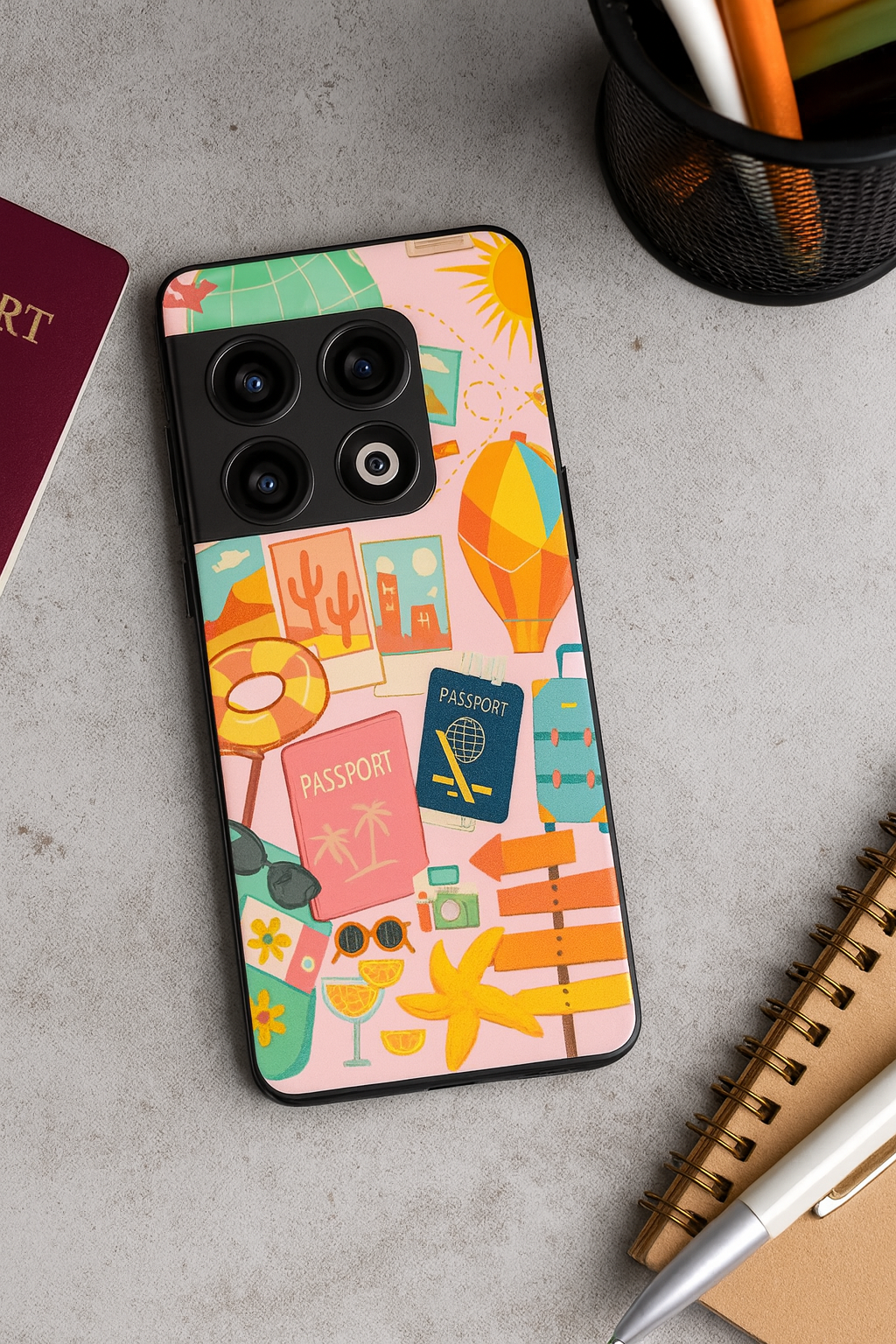 I Love Travelling Premium Glass Back Cover For One Plus 13, 12, 11, 10, Nord Series The Case & Co