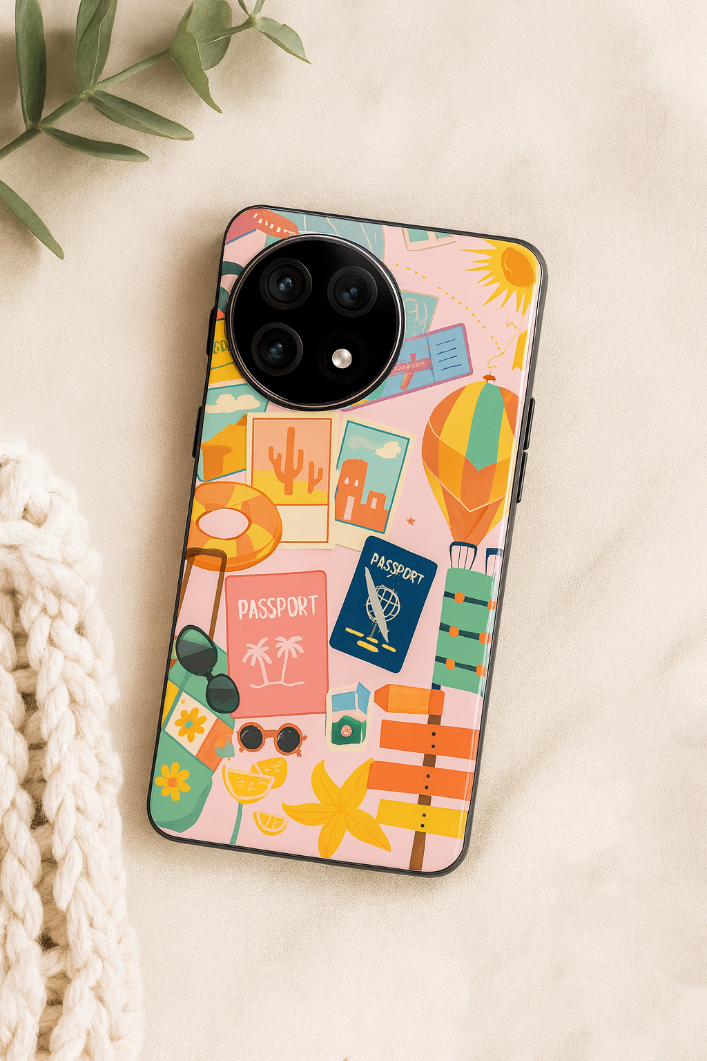 I Love Travelling Premium Glass Back Cover For One Plus 13, 12, 11, 10, Nord Series The Case & Co