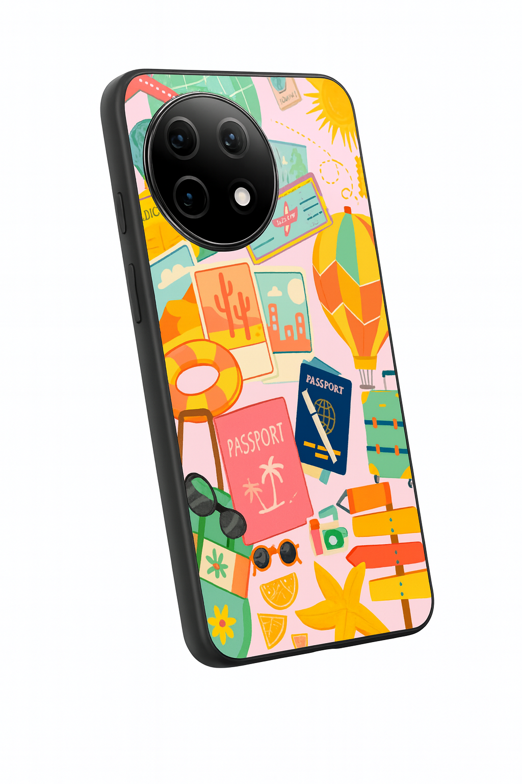 I Love Travelling Premium Glass Back Cover For One Plus 13, 12, 11, 10, Nord Series The Case & Co