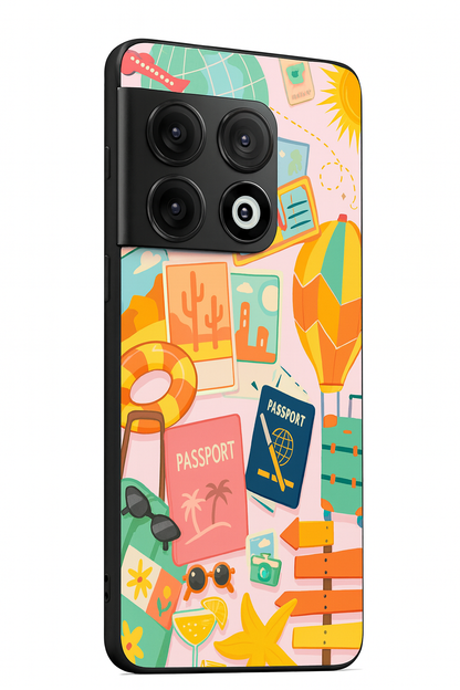 I Love Travelling Premium Glass Back Cover For One Plus 13, 12, 11, 10, Nord Series The Case & Co