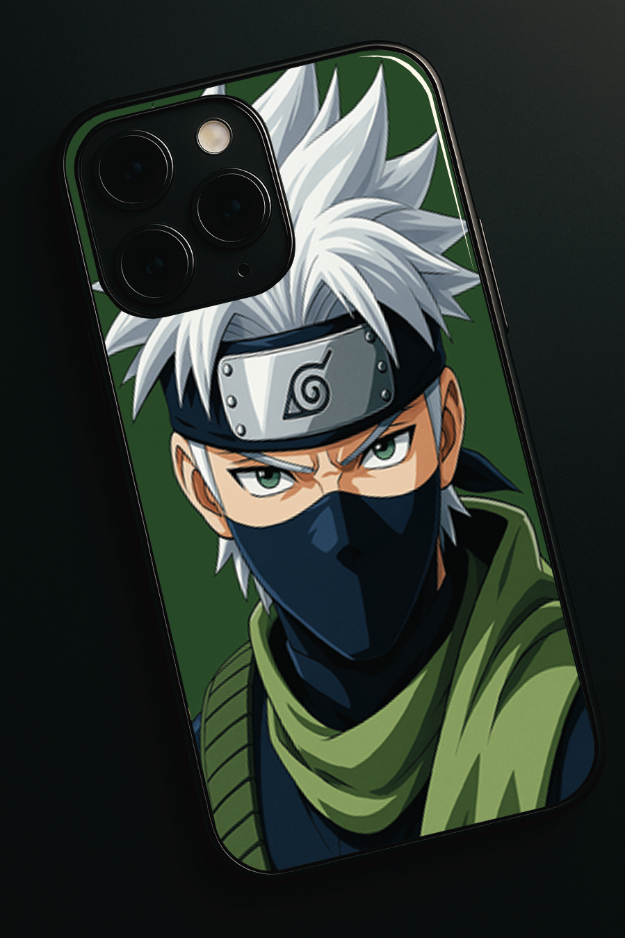 Kakashi Focussed Premium Glass Back Cover For iPhone 11,12,13,14,15,17,16 Models The Case & Co