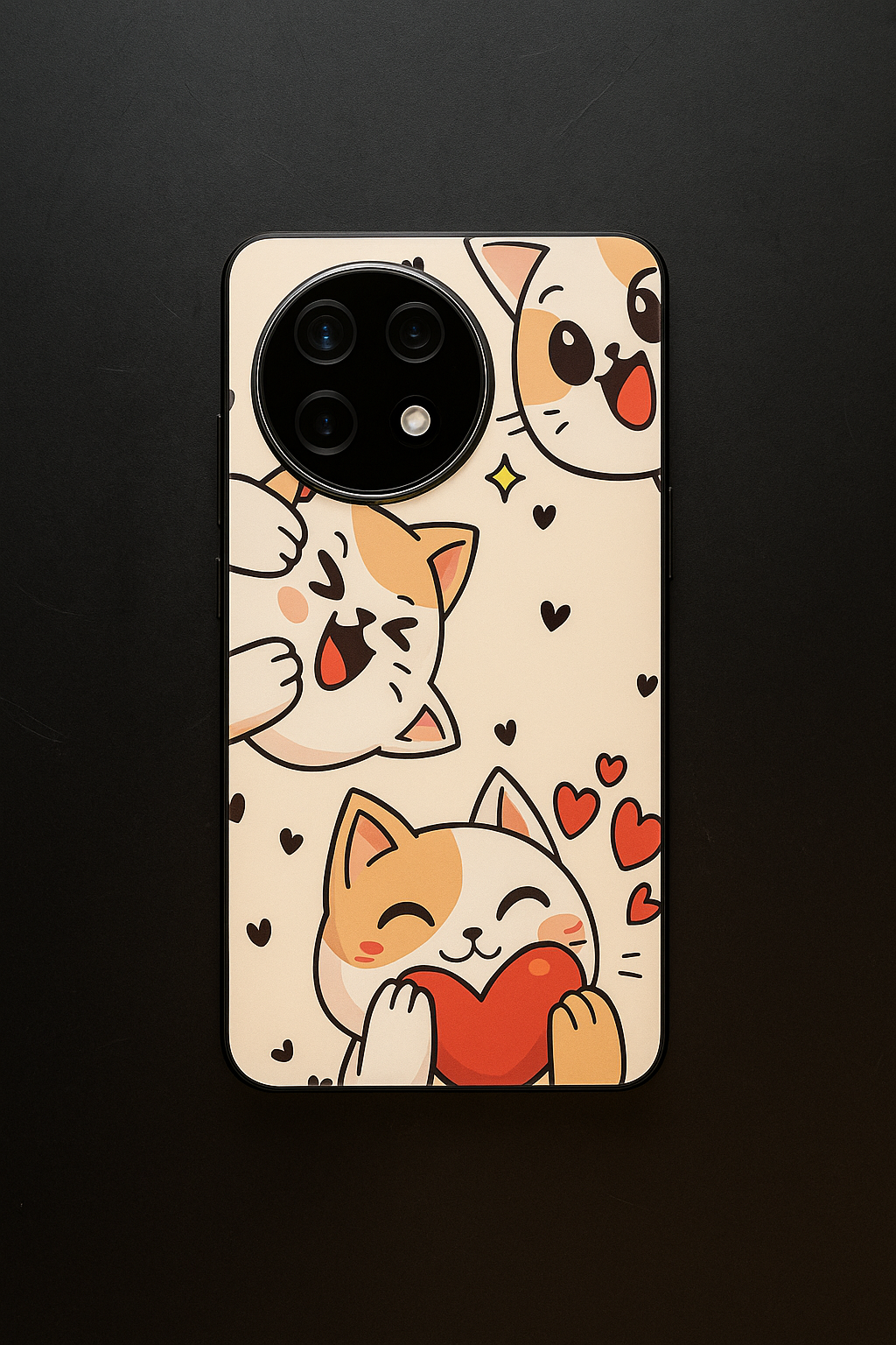 Kitty Love Premium Glass Back Cover For One Plus 13, 12, 11, 10, Nord Series The Case & Co