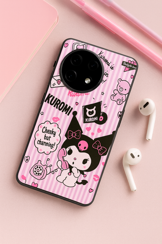 Kuromi Cat Glass Back Cover For One Plus 13, 12, 11, 10, Nord Series The Case & Co
