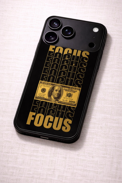 Level Up Focus Premium Glass Back Cover For iPhone 11,12,13,14,15,16,17 Models The Case & Co