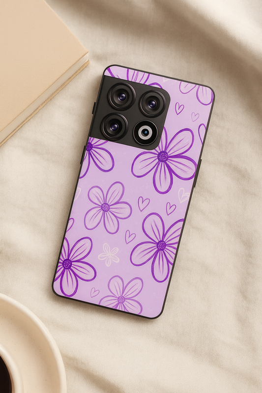 Lilac Bloom Glass Back Cover For One Plus 13, 12, 11, 10, Nord Series The Case & Co