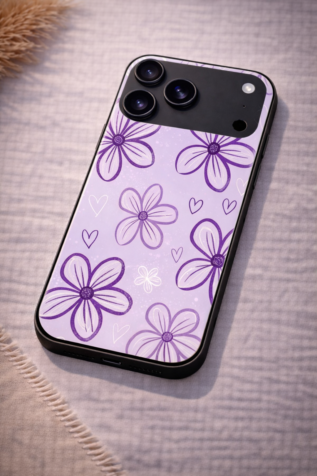 Lilac Bloom Premium Glass Back Cover For iPhone 11,12,13,14,15,16,17 Models The Case & Co