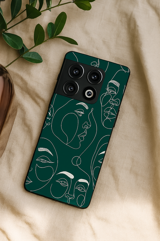 Line Art Lady Premium Glass Back Cover For One Plus 13, 12, 11, 10, Nord Series The Case & Co