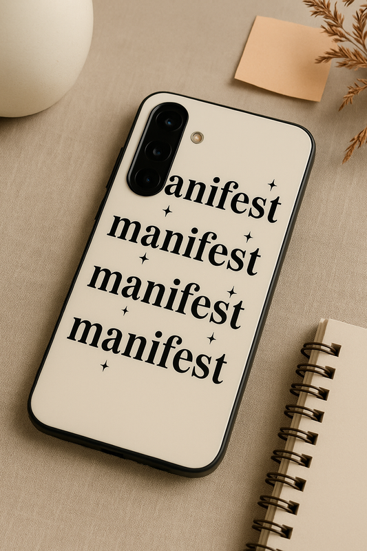 Manifest Magic Premium Glass Back Cover For Galaxy S, A, M & F Series The Case & Co