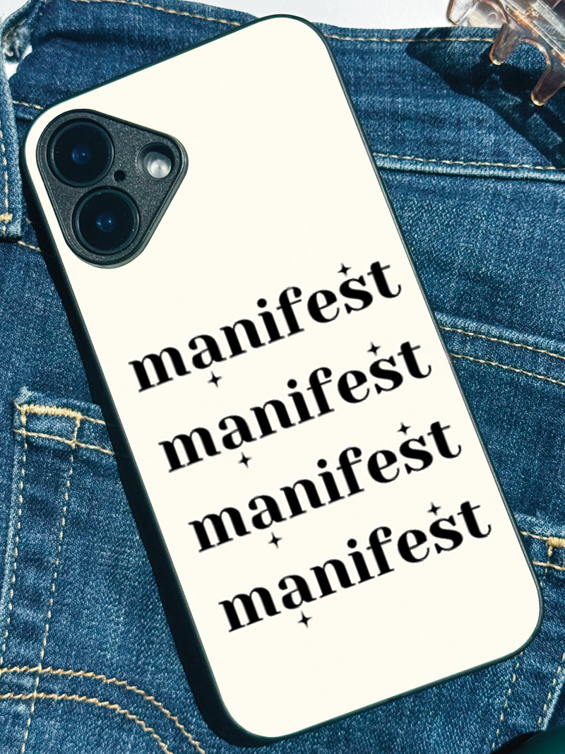 Manifest Magic Premium Glass Back Cover For iPhone 11,12,13,14,15,16,17 Models The Case & Co