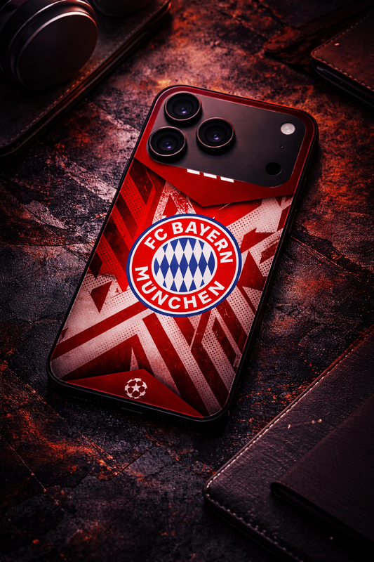Matchday Bayern Premium Glass Back Cover For iPhone 11,12,13,14,15,16,17 Models The Case & Co