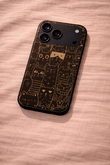 Meow You Too Premium Glass Back Cover For iPhone 11,12,13,14,15,16,17 Models The Case & Co